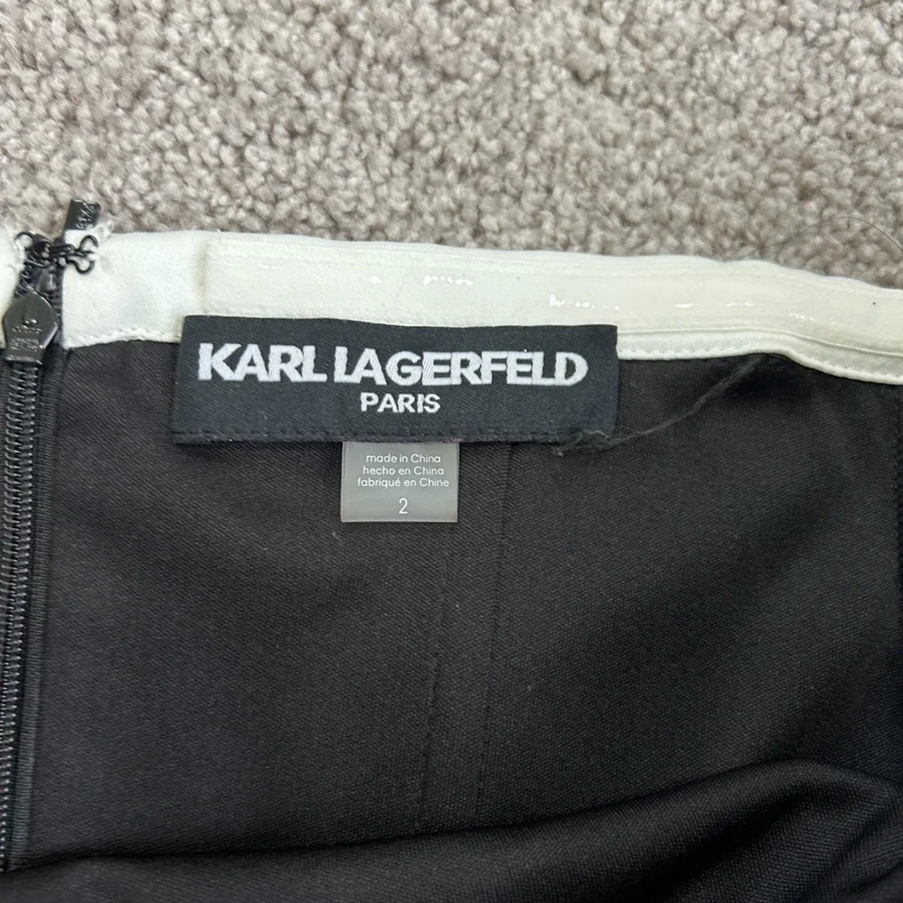Karl Lagerfeld Black and White Off-Shoulder Dress sz 2 NWT